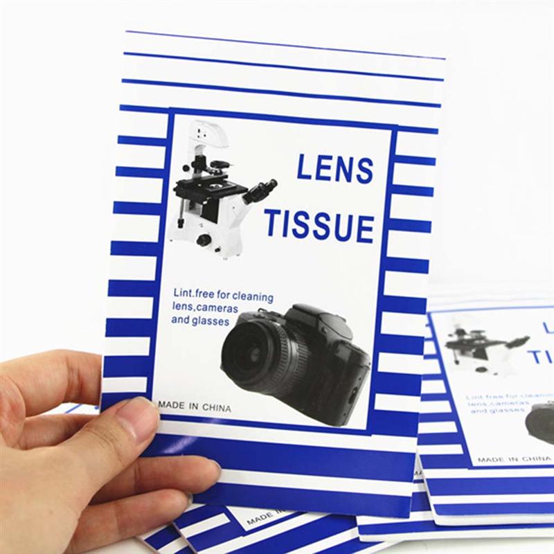 100 PCS Dust-free Wipes Microscope Camera Lens Cleaning Paper (White)