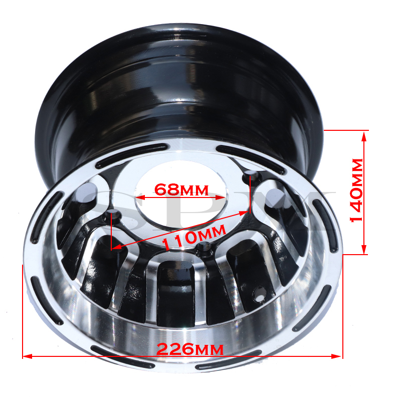 8 Inch Atv Accessoires Voor-en Achterwiel Hub Go-Kart Off-Road 4 Wiel Aluminium Velgen Voor 19 /20 /21x7.00-8 18 /20x9.50-8 Band: Front wheel hub