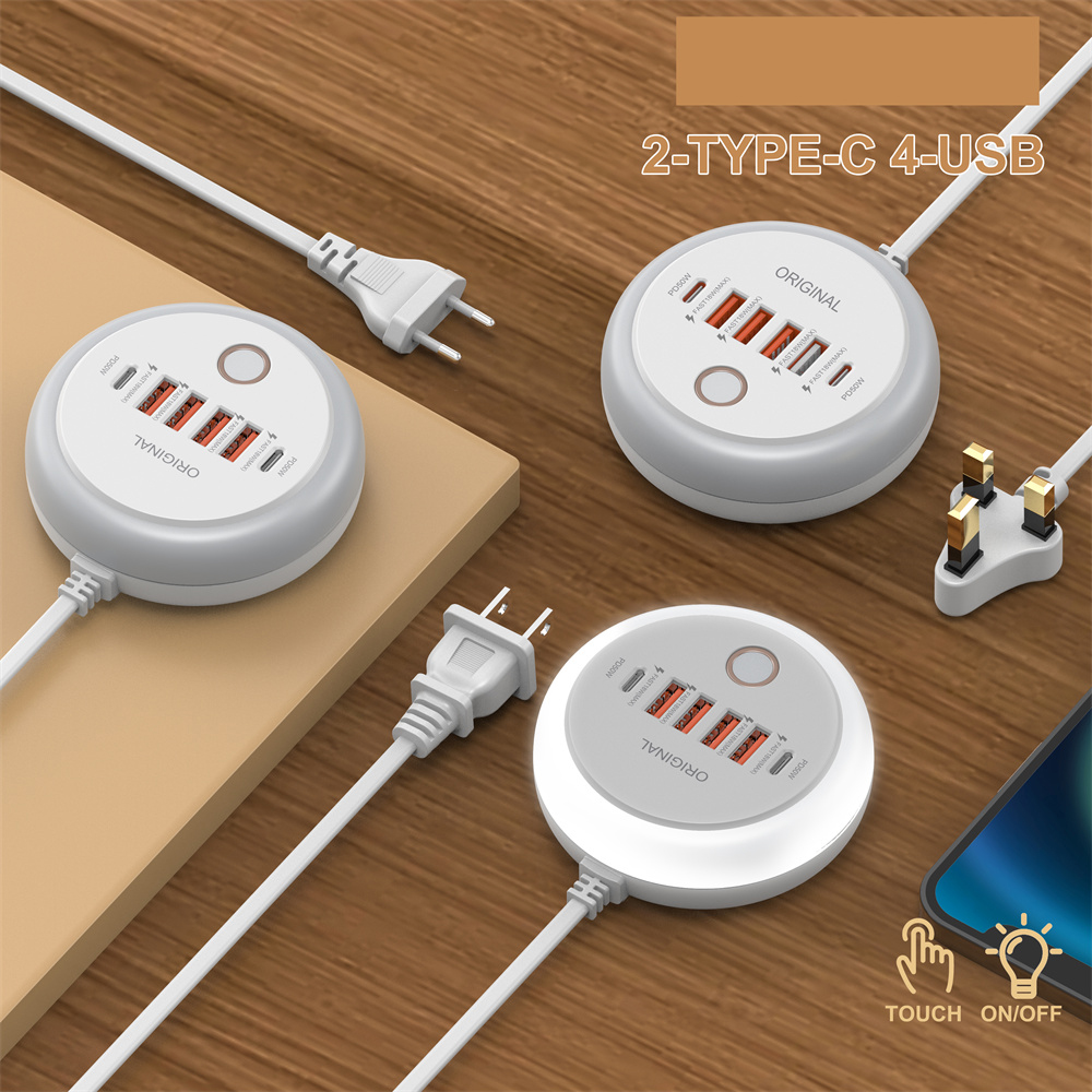 50W Power Strip Multi Port USB C Socket Fast Charging Wall Charger USB PD Charger Adapter For iPhone Huawei Realme Type C Phone