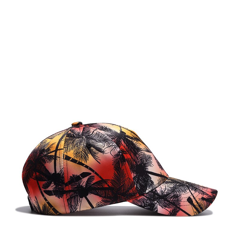 Fibonacci Baseball Caps For Men Trendy Women's Cap Coconut Tree Print Snapback Cap Europe Travel Hip Hop Hat Male Casquette