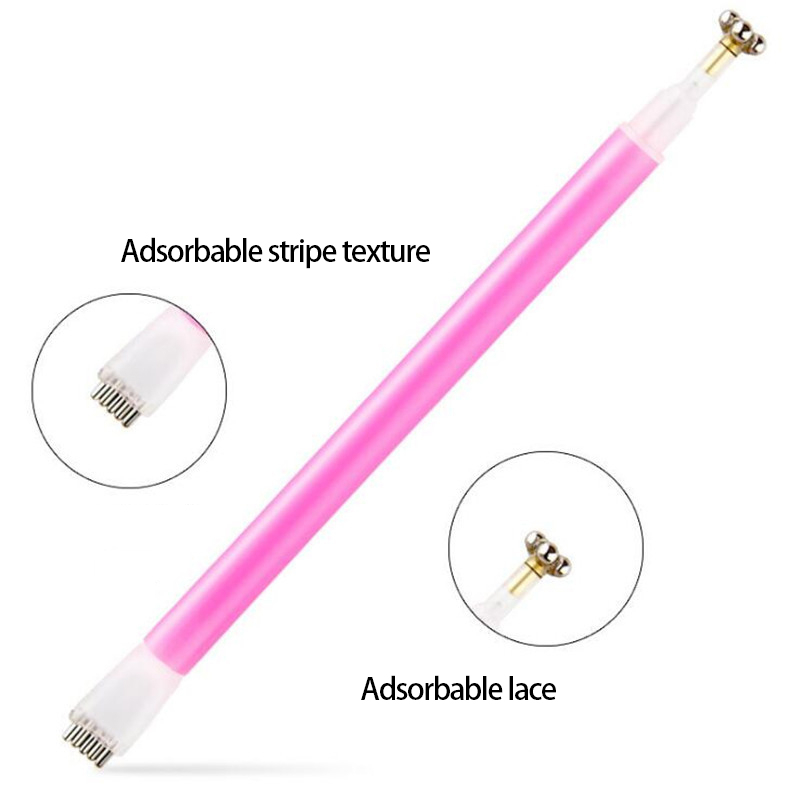 1 pc kat dobbelthoved øje magnet stick til gel lak lak 3d linje strimmel stærk effekt magisk bord nail art værktøjer