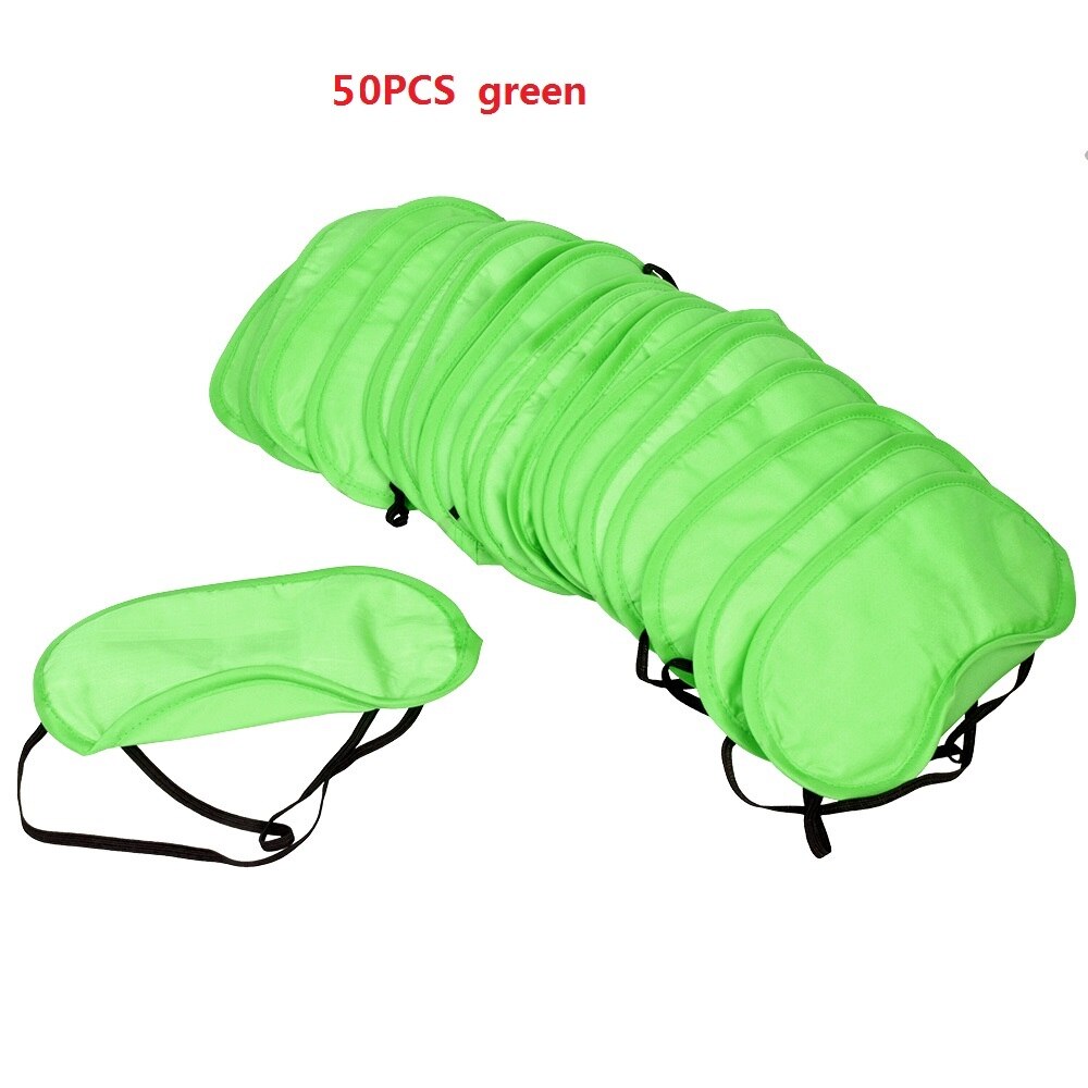 50 Teile/los Reisen Schlafen Augen Maske Schwarz Schatten Augenbinde Augenklappe Nacht Wirtschafts freies: green 50pcs