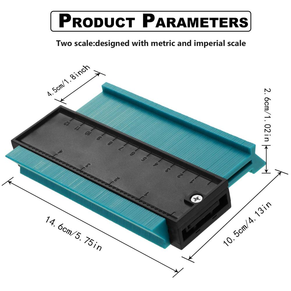 Contour Profile Gauge Plastic Contour Duplicator Edge Shaping Measure Ruler for Tiling Laminate Woodworking Practical Tool: Default Title