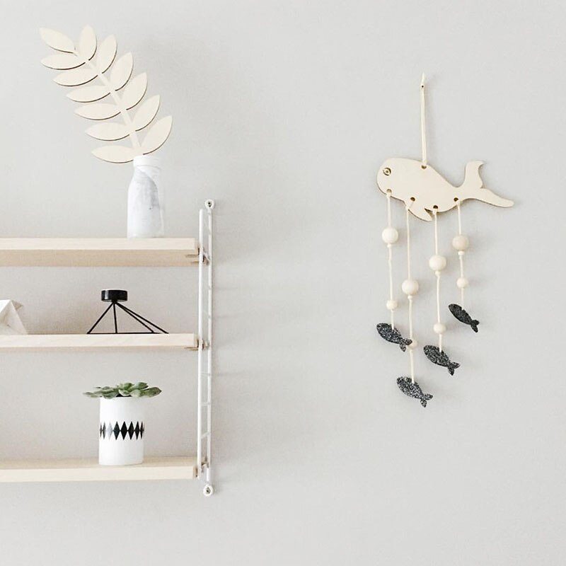 Adornos colgantes de madera de estilo nórdico INS, colgante de madera con de nubes y planetas y estrellas para habitación de niños y bebés, accesorios de decoración para dormitorio infantil