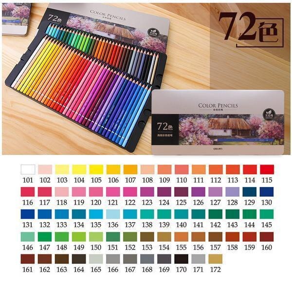 Deli 72 colours Adult Colouring Pencils for Drawing Colouring books Sketching Coloured Pencils for kids School Supplies: 72 Colors