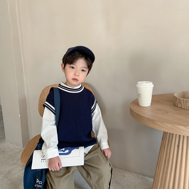 Chaleco de punto de estilo pijo para niños, ropa de punto informal a la , combina con todo, primavera 2022: 3 años
