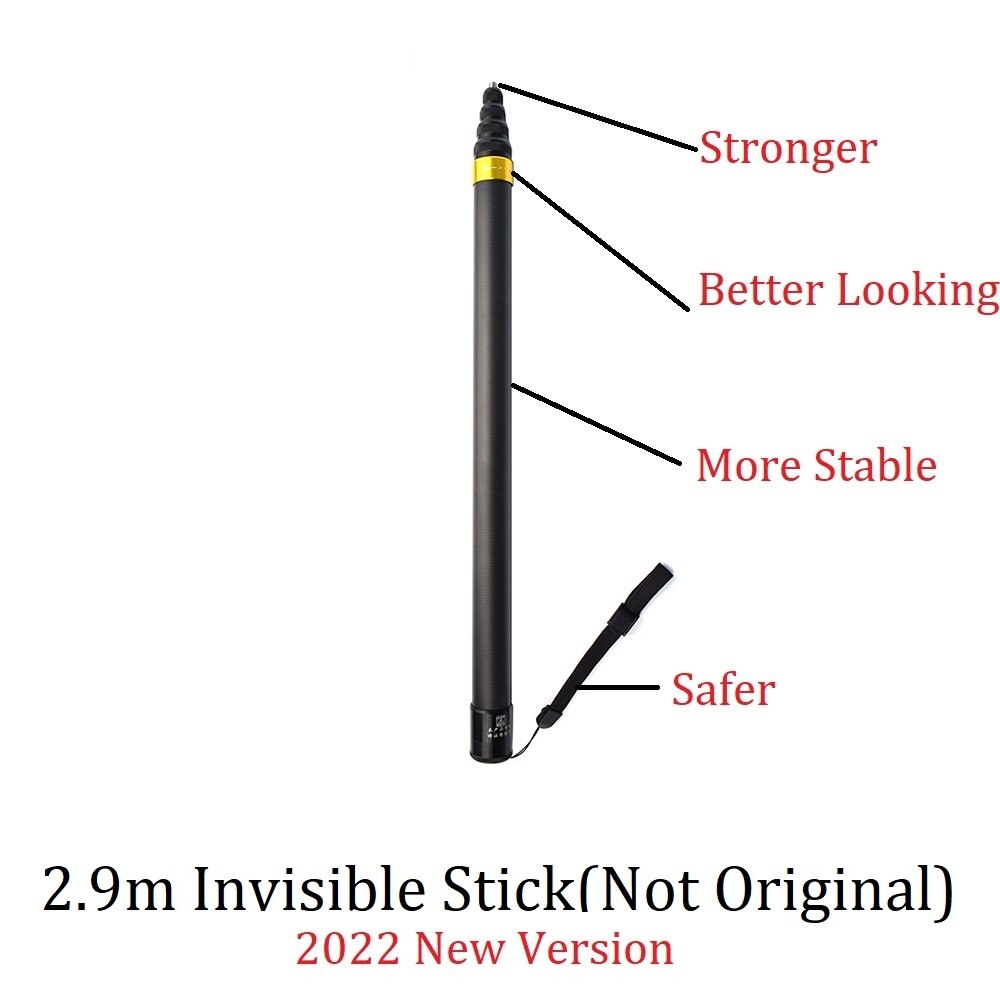 Insta360 ONE X2 Original Accessories Lens Guard/ Invisible Sticks/ Dive Case/ GPS Smart Remote/ Bullte Time For Insta 360 ONE X2: 2.9m Stick