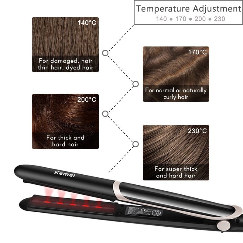 Kemei 2 in 1 Haarglätter und Curler Elektrische Haar Eisen Keramik Twistline Multifunktionale 110-240v Infrarot Crimper 2219