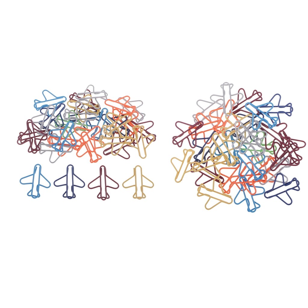 Pack 60 Airplane Paper Clips, Funny Paperclips Desk Accessories for Women, Cute Office Supplies, Office