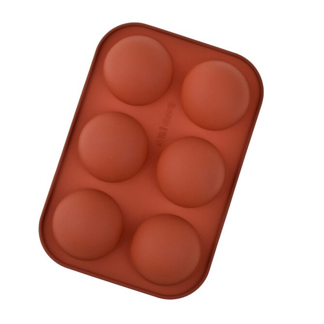 6 Gaten Siliconen Mallen Voor Chocolade Cake Jelly Pudding Handgemaakte Zeep, bakken Creatieve Diy Handmad Mold Voor Keuken Taart Huis: Small-Brick red