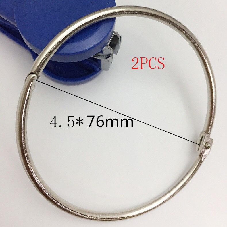 Metal ringbinder ringbinder ring hoop multifunktions nøglering ring bog binding ring kontorbindingsartikler: 2 stk 76mm