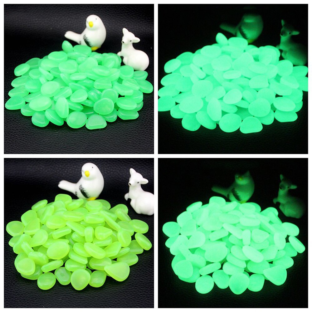 100 Pcs Tuin Steentjes Glow In The Dark Lichtgevende Stenen Voor Loopbruggen Planten Aquarium Glow Pebbles Tuin Decoratie