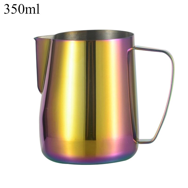 Barista Craft café Latte jarra de espuma de leche jarra de cocina de acero inoxidable jarra de espuma de leche jarra de café Espresso herramientas #25: 350ml Colorful