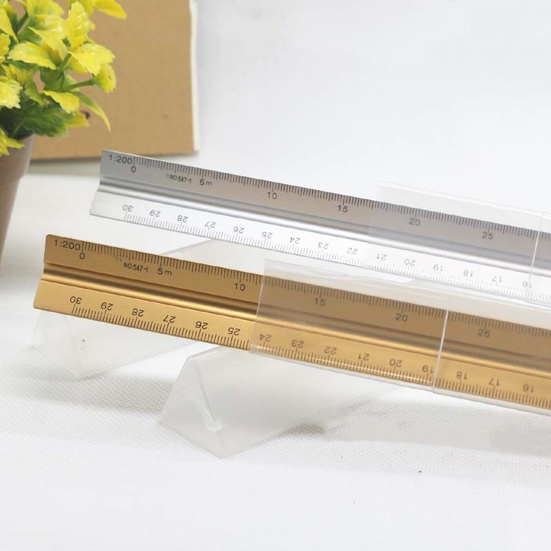 1pc 30cm aluminiums trekant skala metall teknisk arkitekt ingeniør linjal 1:20 -1:150 utkast linjal