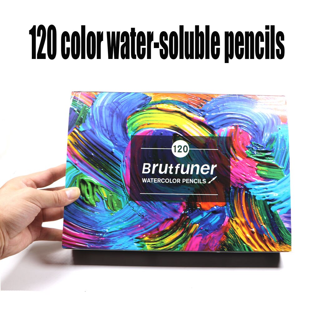 Brutfuner 150/180/260/520color water-soluble colored pencil student art wood oily pencil statione: 120 colors