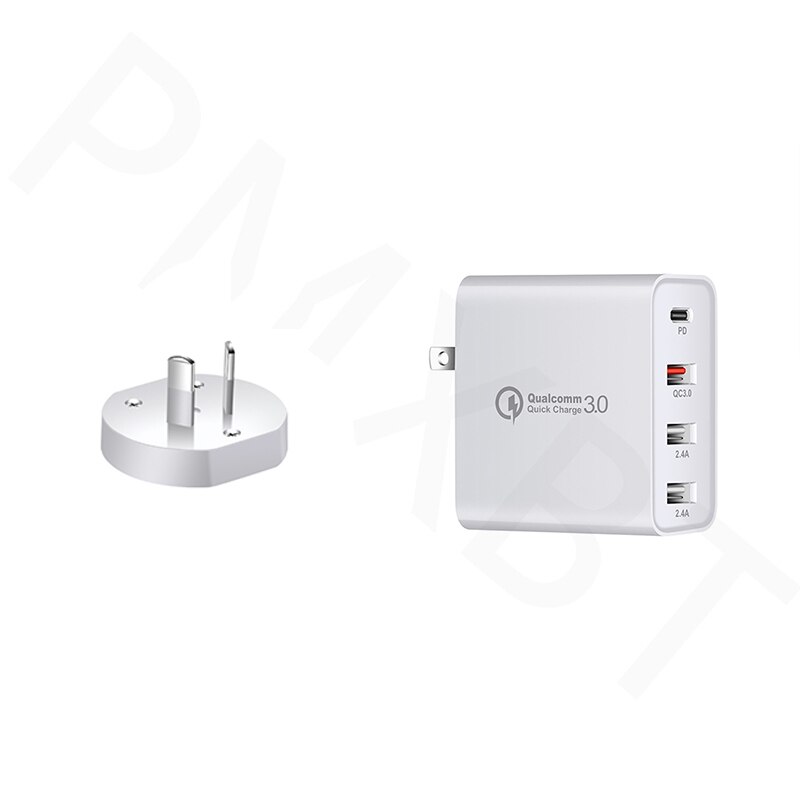 Multi USB Charger QC 4.0 Type C PD Wall Charger For Samsung S10 A90 Huawei Tablet iPhone 11 pro X MacBook Power Charging Adapter: AU Plug White