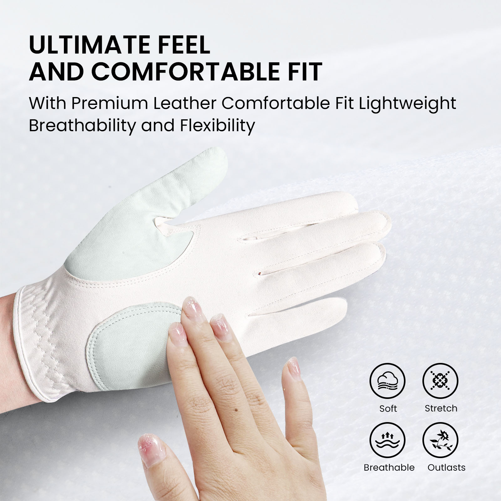 Guantes de golf para mujer, mano izquierda derecha de cuero con marcador de bola, paquete de 3, guantes de colores para golfista diestros y zurdos, agarre para todo tipo de clima