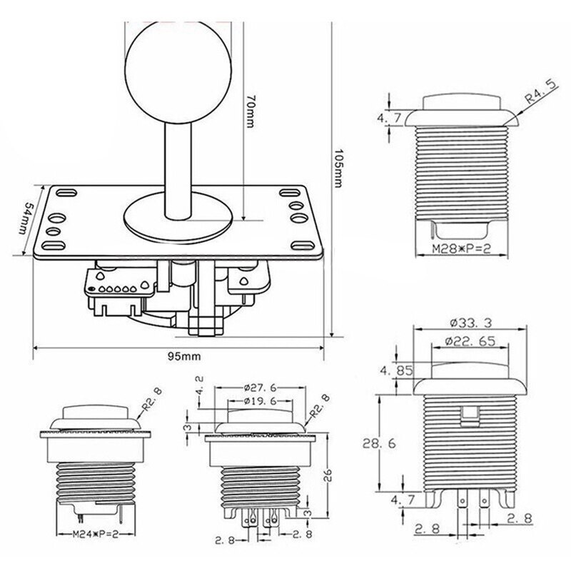 2- spieler-arcade-wettbewerbs-diy-kits: usb-encoder für pc-joystick + led-chromknöpfe für arcade-mame-raspberry pi  pi 2 3 3b