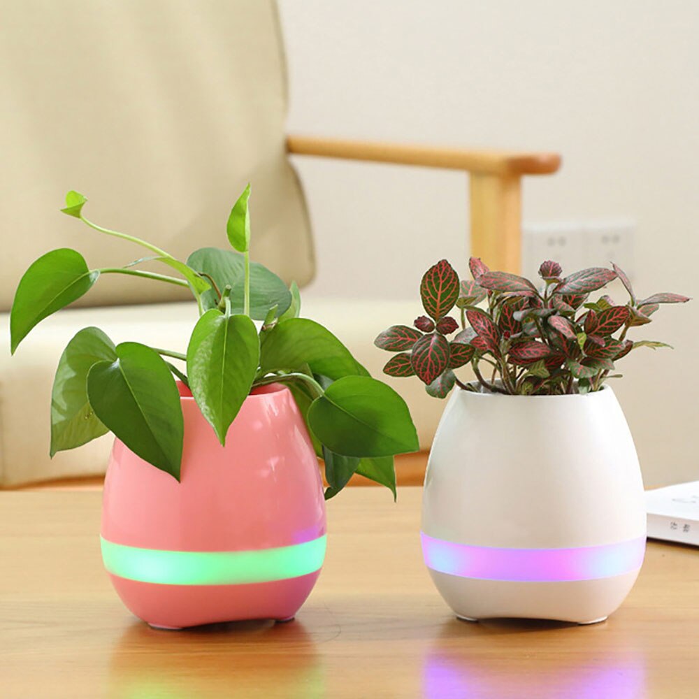 Intelligent musik urtepotte  k3 trådløs bluetooth højttaler kan spille varmt lys farverig lampe bluetooth højttaler sengelampe