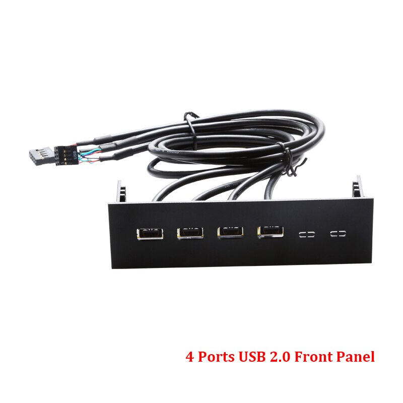 En-Labs PC 5.25 USB 3.0 USB 2.0 front panel Hub Splitter,2 Port USB 3 to 20pin, 2 Port USB 2 to 9pin Adapter -Black Plastic: 4 Port USB 2.0