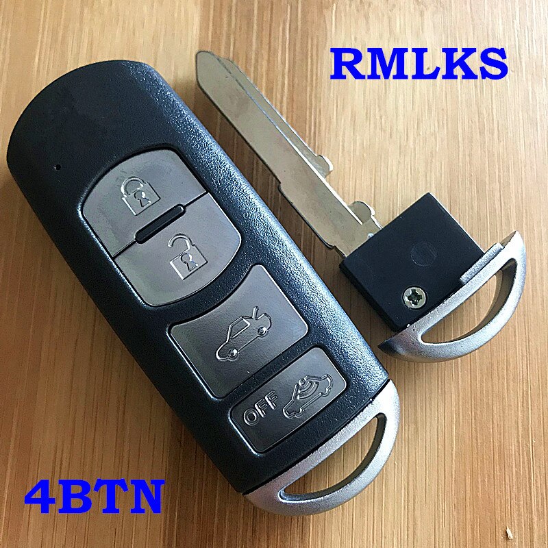 Keyless Remote Key Case Shell Fob Control Uncut Blade Insert for Mazda 3 6 Smart - SKE13D-01 FCC ID: WAZSKE13D01