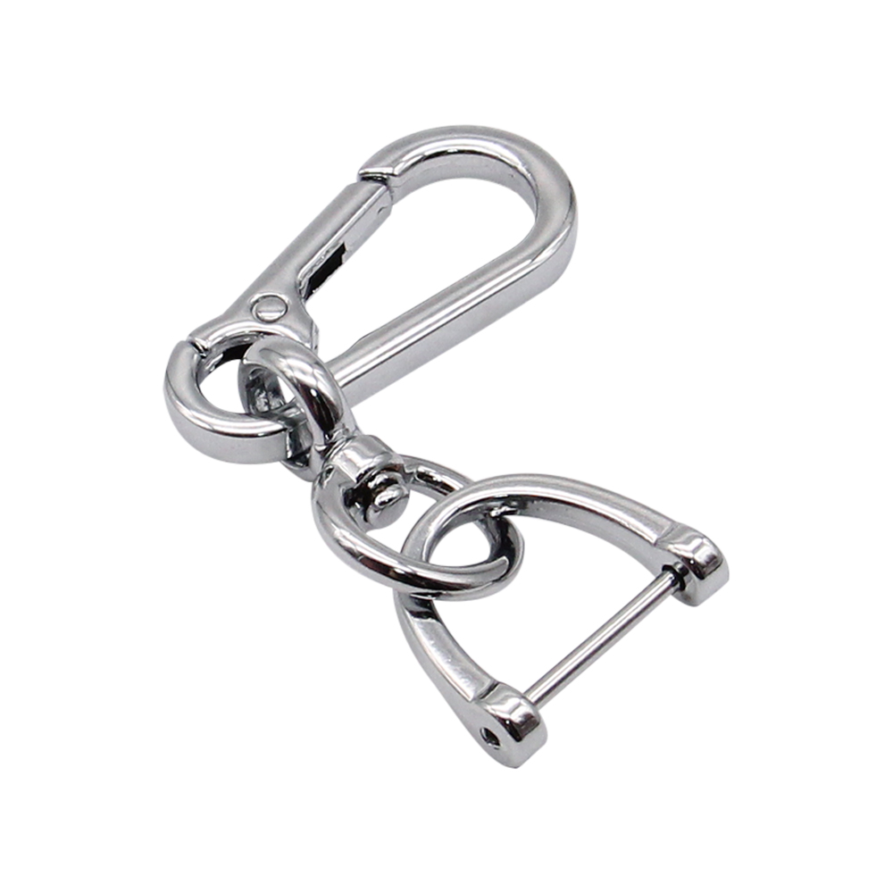 Anti-verloren autosleutel hanger creatieve eenvoudige sleutelhanger sterke karabijnhaak vorm roestvrijstalen sleutelhanger man unisex cadeau auto-interieur