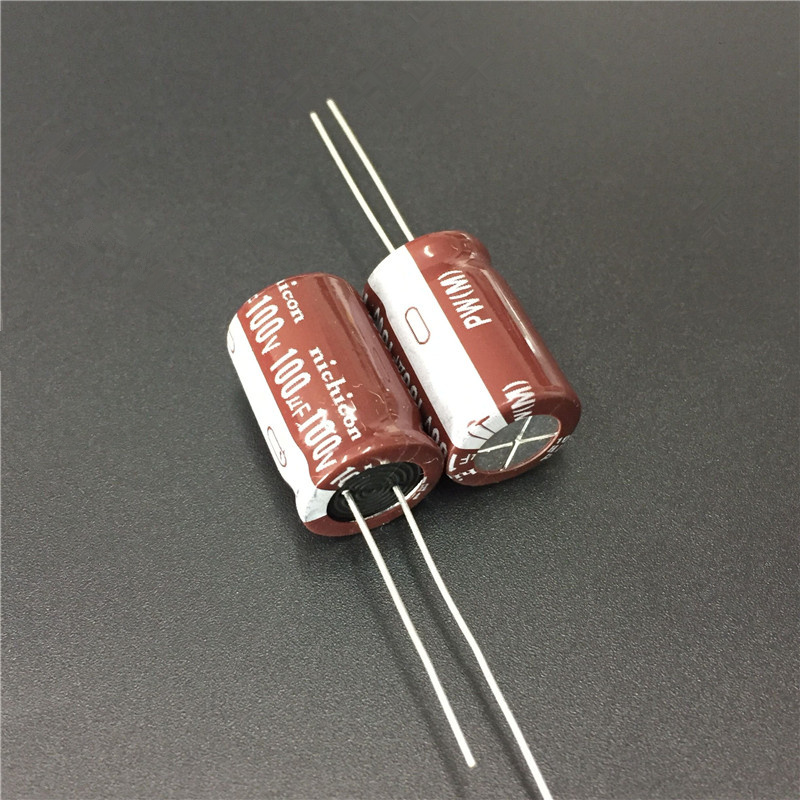 5pcs 100uF 100V NICHICON PW Series 13x20mm Low Impedance 100V100uF Aluminum Electrolytic capacitor