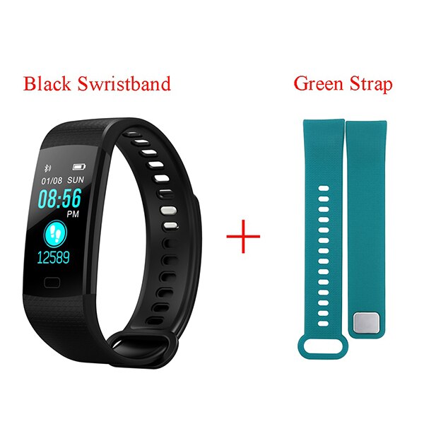 Y5 Smart Bracelet uomo donna Sport Watch cardiofrequenzimetro Fitness Tracker orologio per la pressione sanguigna schermo a colori Activity Tracker cinturino da polso: add green