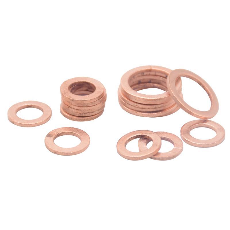 10/20PCS Solid Copper Washer Flat Ring Gasket Sump Plug Oil Seal Fittings10x14x1mm Multiple specifications Fastener Accessories