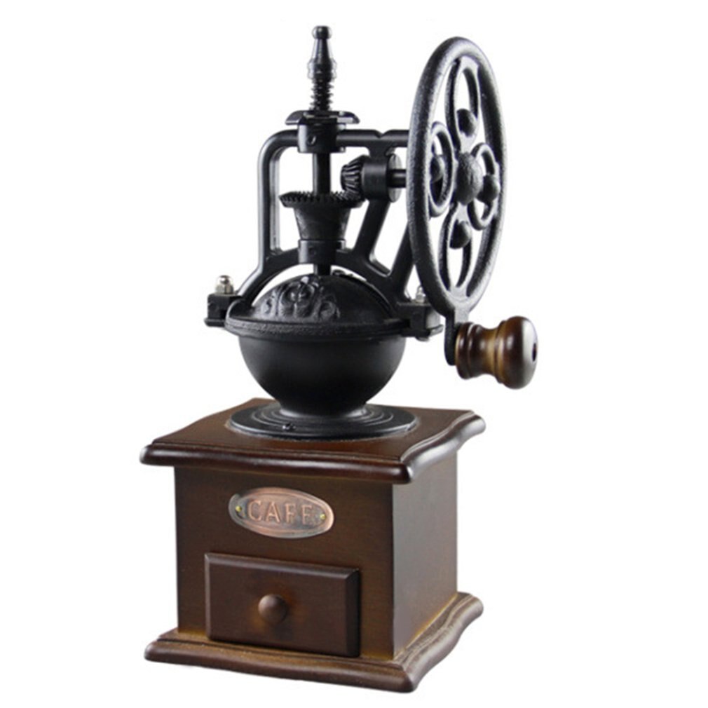 Handkoffiemolen Beweging Retro Houten Molen Hand Koffiezetapparaat Machine Met Keramische Wiel Vintage Voor Home Decoratie