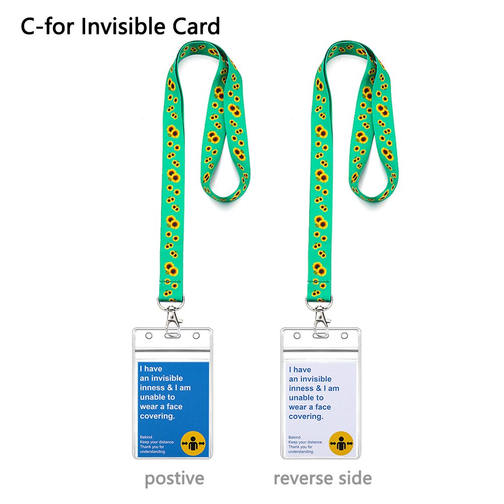 1 Set Lanyard + Mask Exemption Card Waterproof Durable Safe PVC Material ID Card or Keys Hodler Hidden Disability Lanyard: C-4