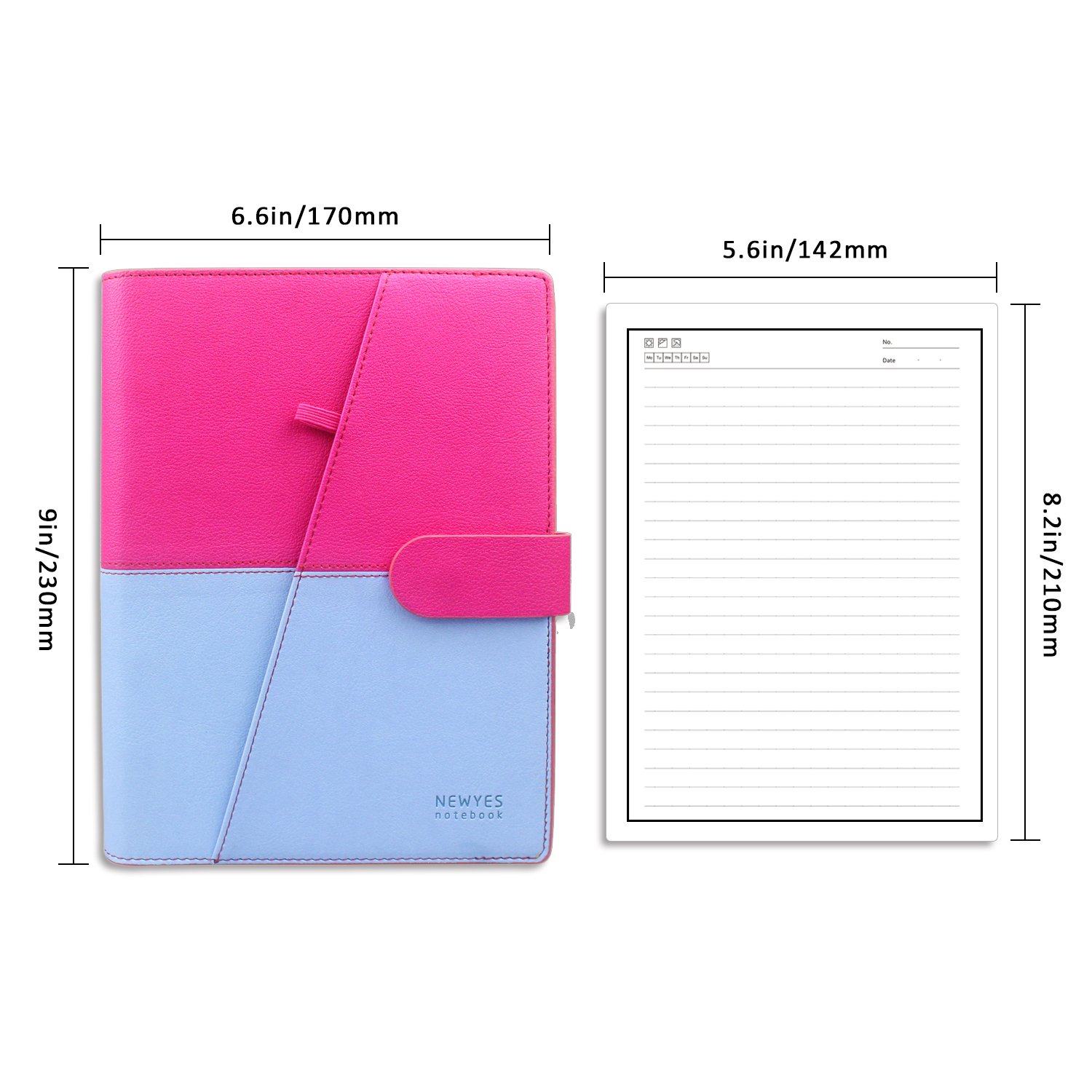 50 sheets 100 Pages Reusable Notebook Inner Paper Refill compatible with PU A5 Smart Erasable Notebook Pocketbook