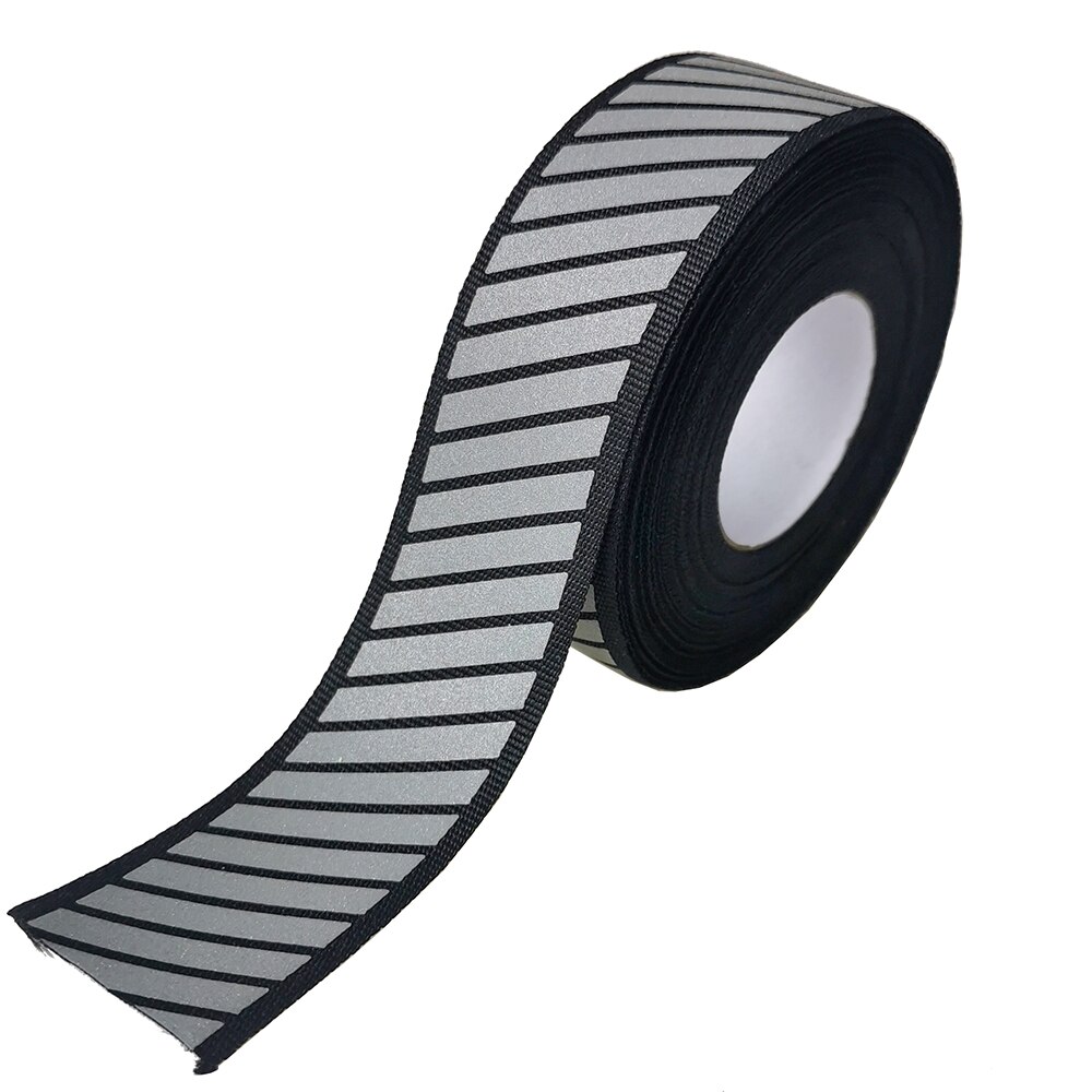 Sølv reflekterende webbing bånd diy stof tape til tøj sy  on 3cm x 2 meter: Stribe-b