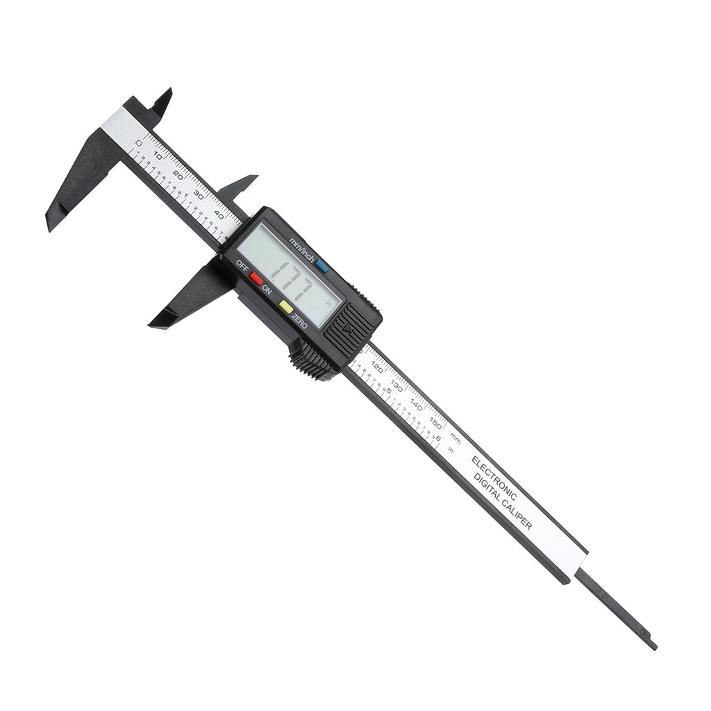 Digital Vernier Caliper Black Plastic Caliper H Black 150mm / 6inch LCD Digital Electronic Carbon Fiber Vernier Caliper T5: Default Title
