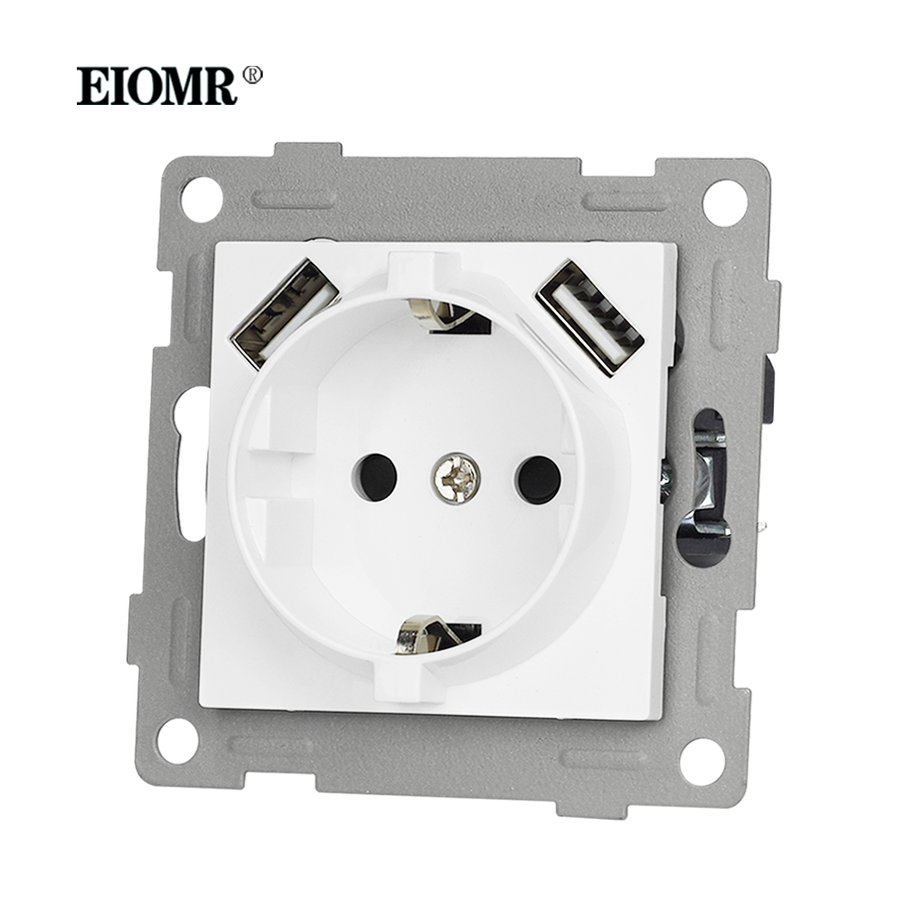 EIOMR K1 Series Multiple Frames White Crystal Glass Panel EU FR Sockets and Switches Dimmer Fan Foot Lamp Rj45 Outlet Module DIY