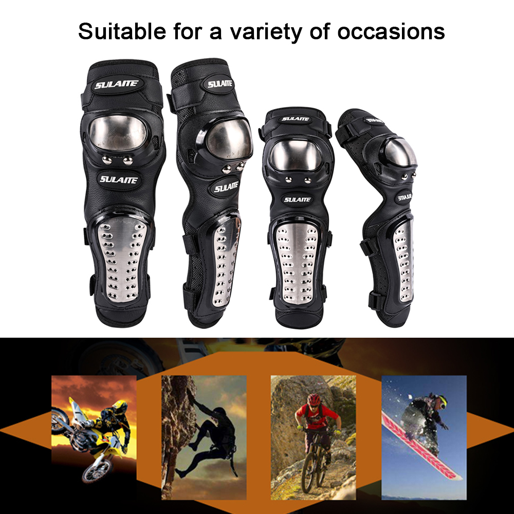 4 stuks Kit van Elleboog Knie Shin Armor Bescherm Guard Pads Voor Motorcycle Bike Off-Road Voertuigen Beschermende Gear motorfiets Armor