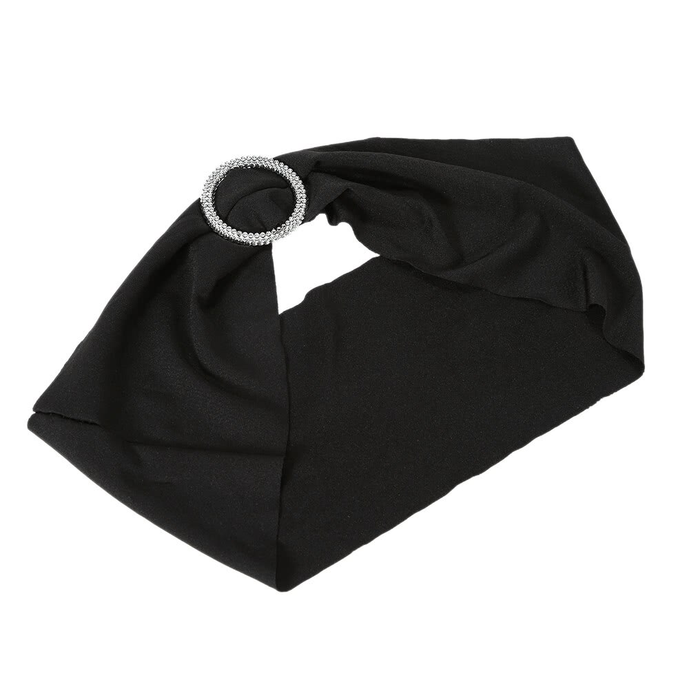 50 Pack Strik Vorm Stoel Sjerpen Decoratieve Bruiloft Lint Cover Stretch Stoel Sjerpen Elastische Stoel Band: Black