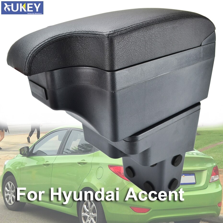 Car Styling Black Center Console Box For Hyundai Accent - Armrest