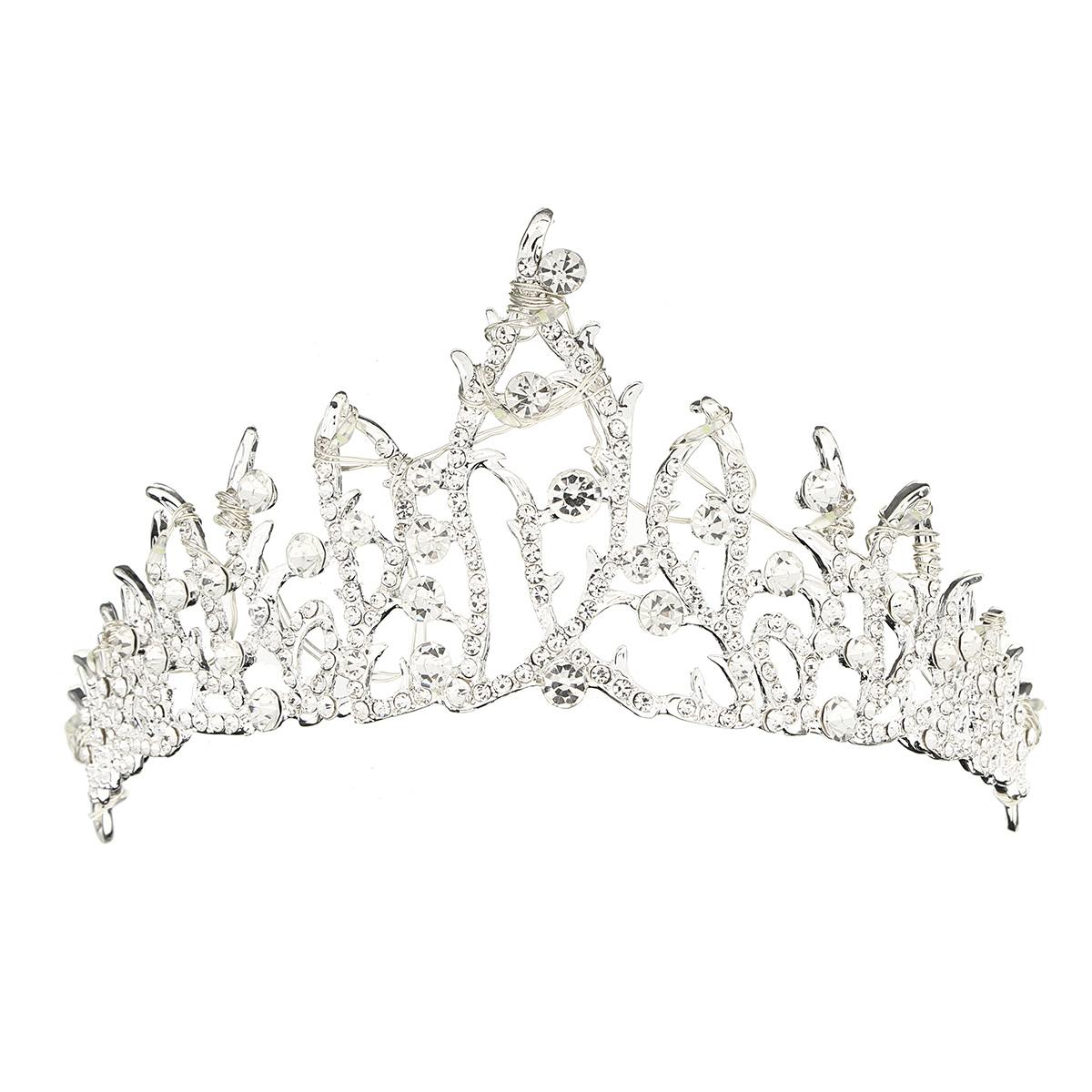 Självlysande diadem kronor för brud blå/vit ljus led krona för kvinnor fest bröllop headpiece hårprydnader kristall tiara: Blå