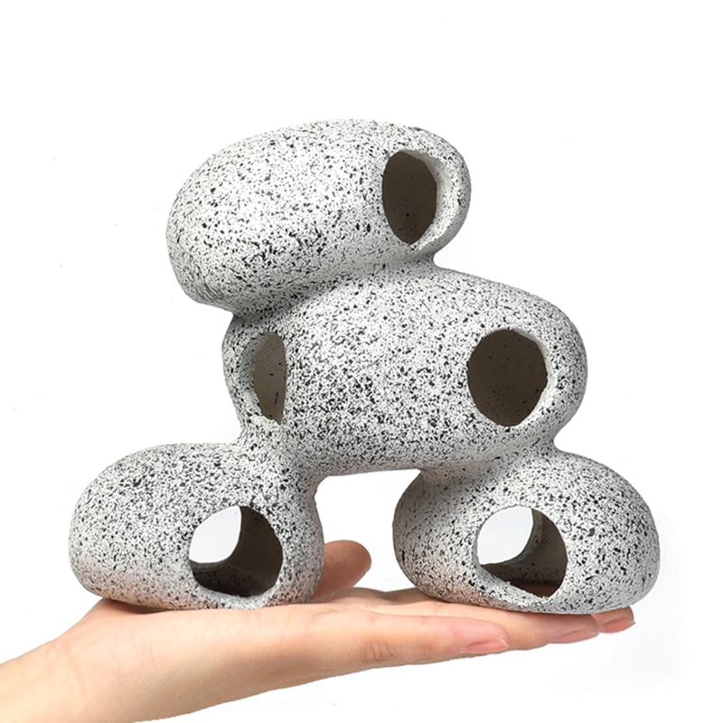 Aquarium Rock Cave Fish Tank Pond Hideaway for Shrimp Cichlid Hiding Breeding Spawning Hideout Decor Ornament GXMA