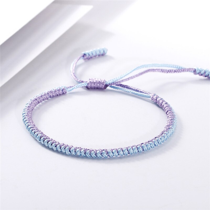 35 farben Tibetischen Buddhistischen Geflochtenen Seil Knoten Armbinde Charme Handgemachte Glück Weben Gewinde Armreifen Für Frauen Männer Modeschmuck