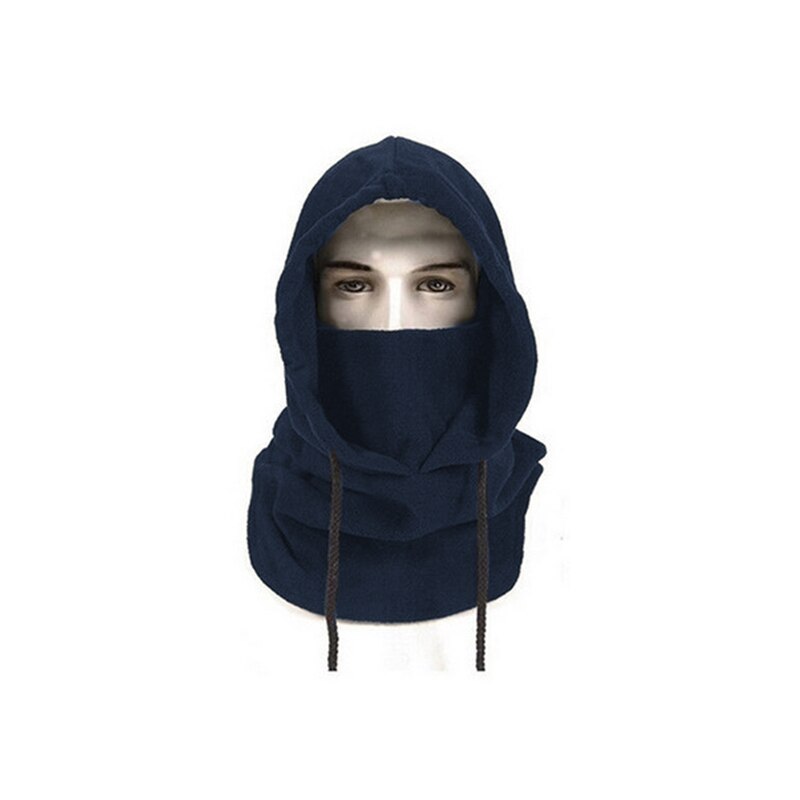 Máscara de invierno ajustable con cuello de pasamontañas y capucha para ciclismo deportivo accesorios de motos para hombres y mujeres: Blue