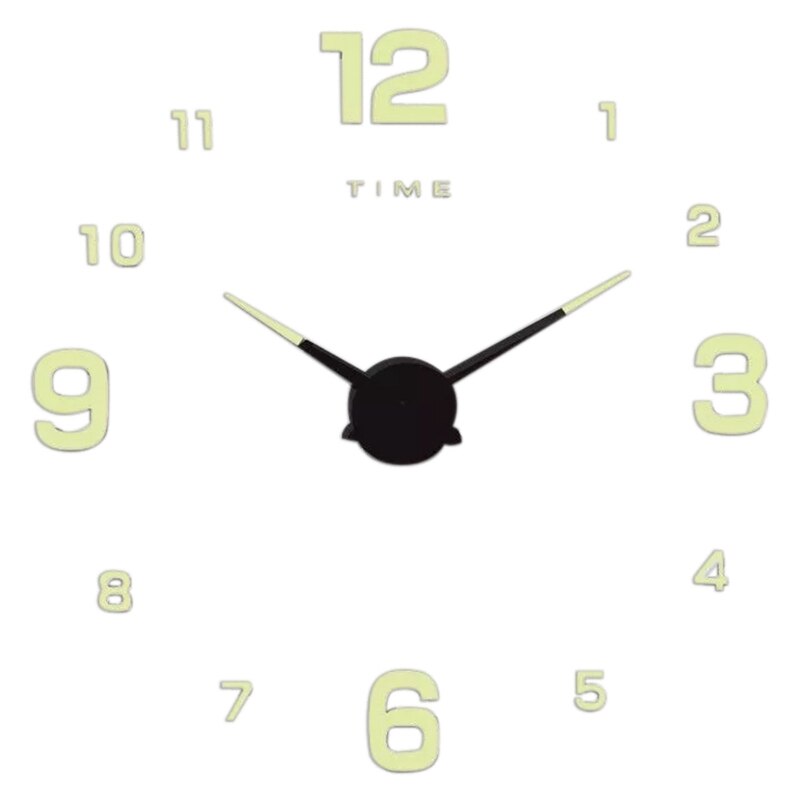 DIY 3D Punch-Free Wall Clock Silent Quartz Luminous Decor Sticker Wall Night Clocks for Kids Bedroom