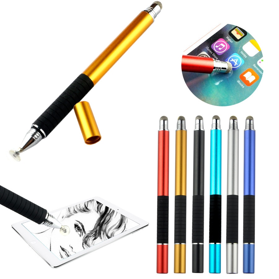 5pcs 2 in 1 Multi-function Touch Screen Pen Universal High Precision Capacitive Fiber Fine Point Disc Stylus for PhoneTablet