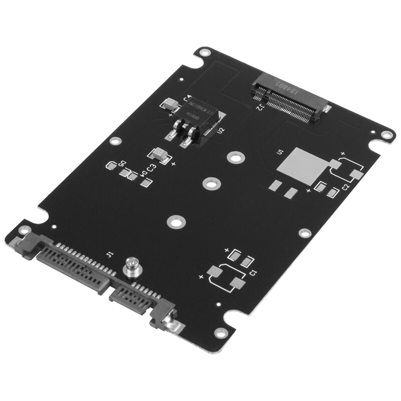 Black B + M key Socket 2 M.2 NGFF (SATA) SSD to 2.5 SATA Adapter Card with Case: Default Title