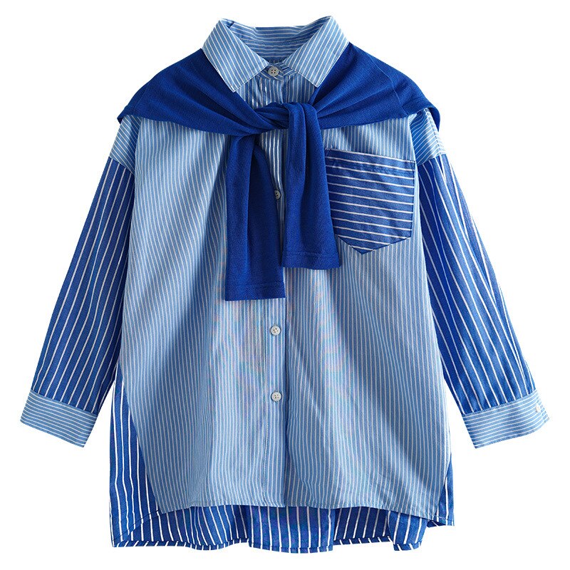 Flickor höst randig lång skjorta 10 to 12 år lång ärm outfit teen flickor kläder
