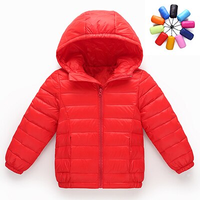 hiver garçons filles mince vers le bas coton manteau bébé enfants printemps automne doudoune enfants 3-11Y vêtements d'extérieur: Red / 4T