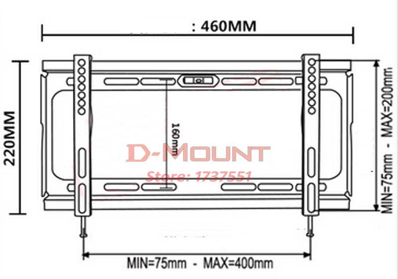 VESA 400x200 pour 10 pouces à 40 pouces LCD LED PLASMA tv support mural support de montage