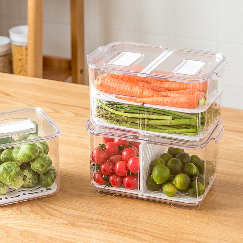 réfrigérateur alimentaire conteneurs de stockage avec couvercles cuisine stockage joint réservoir en plastique séparé légumes fruits frais boîte grand Ml