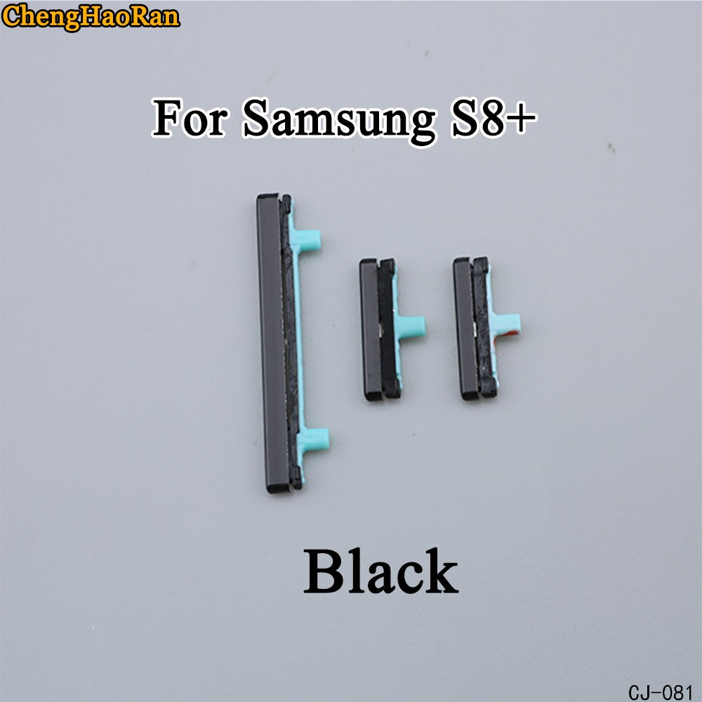 ChengHaoRan 1Set Side Button For Samsung S8+ Phone case side button switch power volume button repair parts replacement: 081-Black